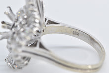 Load image into Gallery viewer, 18K 4.00 Ctw Baguette Diamond Ballerina Setting Ring White Gold