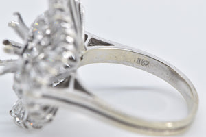 18K 4.00 Ctw Baguette Diamond Ballerina Setting Ring White Gold