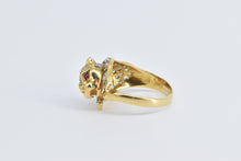 Load image into Gallery viewer, 18K Pave Diamond Emerald Encrusted Leopard Ring Yellow Gold