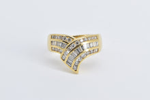 Load image into Gallery viewer, 18K 1.50 Ctw Baguette Diamond Chevron Wrap Ring Yellow Gold