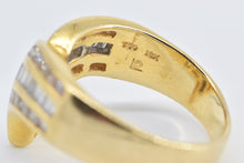 Load image into Gallery viewer, 18K 1.50 Ctw Baguette Diamond Chevron Wrap Ring Yellow Gold