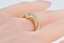 Load image into Gallery viewer, 18K 1.50 Ctw Baguette Diamond Chevron Wrap Ring Yellow Gold