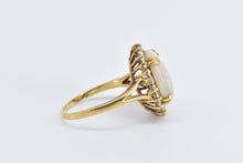 Load image into Gallery viewer, 18K 4.00 Ctw Natural Opal Diamond Halo Statement Ring Yellow Gold