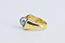 Load image into Gallery viewer, 18K 0.50 Ctw Diamond Pearl Tahitian Pearl Vintage Ring Yellow Gold