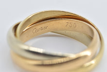 Load image into Gallery viewer, 18K Cartier Trinity Tri Tone Three Band Designer Ring Yellow Gold