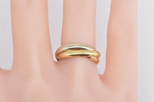 18K Cartier Trinity Tri Tone Three Band Designer Ring Yellow Gold