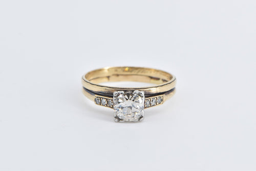 14K 1932 1.06 Ctw OEC Diamond Bridal Engagement Ring Yellow Gold