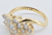 Load image into Gallery viewer, 14K 0.75 Ctw Diamond Vintage Bypass Cluster Ring Yellow Gold