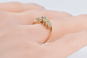 14K 0.75 Ctw Diamond Vintage Bypass Cluster Ring Yellow Gold