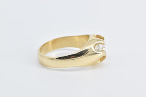 14K 1.30 Ct Diamond Solitaire Men's Antique Ring Yellow Gold