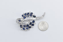 Load image into Gallery viewer, Platinum 8.00 Ctw Diamond Sapphire Statement Pendant/Pin