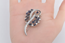 Load image into Gallery viewer, Platinum 8.00 Ctw Diamond Sapphire Statement Pendant/Pin