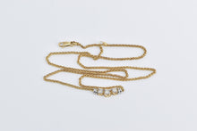 Load image into Gallery viewer, 14K 0.50 Ctw Three Diamond Vintage Chain Necklace 18.75&quot; Yellow Gold