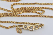 Load image into Gallery viewer, 14K 0.50 Ctw Three Diamond Vintage Chain Necklace 18.75&quot; Yellow Gold