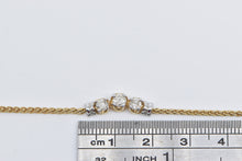 Load image into Gallery viewer, 14K 0.50 Ctw Three Diamond Vintage Chain Necklace 18.75&quot; Yellow Gold