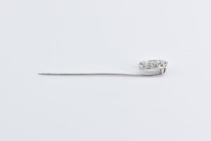 14K 0.50 Ctw Diamond Horse Shoe Lucky Good Luck Stick Pin White Gold