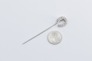 14K 0.50 Ctw Diamond Horse Shoe Lucky Good Luck Stick Pin White Gold