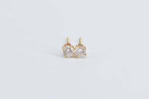 14K 0.32 Ctw Diamond Solitaire Classic Stud Earrings Yellow Gold