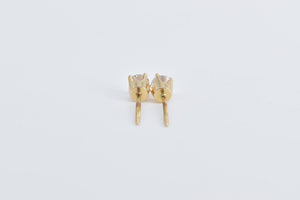 14K 0.32 Ctw Diamond Solitaire Classic Stud Earrings Yellow Gold