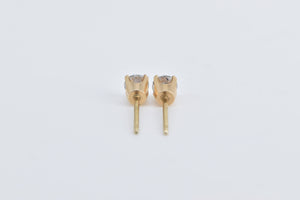 14K 0.40 Ctw Diamond Solitaire Classic Stud Earrings Yellow Gold