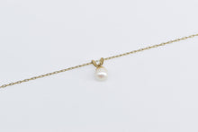 Load image into Gallery viewer, Gold Filled Pearl Diamond Accent Classic Chain Link Necklace 18&quot;