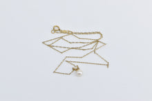 Load image into Gallery viewer, Gold Filled Pearl Diamond Accent Classic Chain Link Necklace 18&quot;