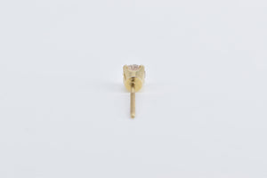 14K 0.26 Ct Diamond Solitaire Classic Single Earring Yellow Gold