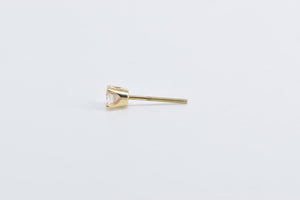 14K 0.26 Ct Diamond Solitaire Classic Single Earring Yellow Gold