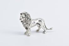 Load image into Gallery viewer, Sterling Silver 3D Adult Male Lion Mane African Animal Figurine