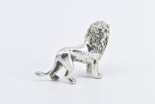 Load image into Gallery viewer, Sterling Silver 3D Adult Male Lion Mane African Animal Figurine