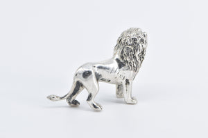 Sterling Silver 3D Adult Male Lion Mane African Animal Figurine