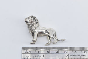 Sterling Silver 3D Adult Male Lion Mane African Animal Figurine