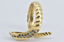 Load image into Gallery viewer, 14K Snake Sapphire Serpent Wrap Statement Fashion Ring Yellow Gold