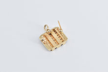 Load image into Gallery viewer, 14K Diamond Ruby Vintage Striped Statement Square Pendant/Pin Yellow Gold