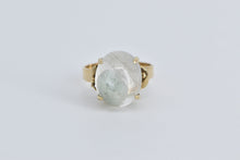 Load image into Gallery viewer, 14K Raw Blue Stone In Quartz Flower Statement Ring Yellow Gold