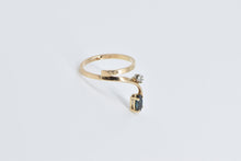 Load image into Gallery viewer, 14K Marquise Sapphire Diamond Accent Freeform Ring Yellow Gold