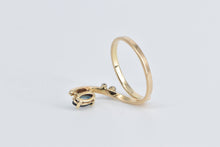 Load image into Gallery viewer, 14K Marquise Sapphire Diamond Accent Freeform Ring Yellow Gold