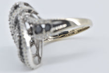 Load image into Gallery viewer, 14K 1.67 Ctw Black &amp; White Diamond Twist Cluster Ring White Gold