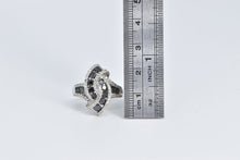 Load image into Gallery viewer, 14K 1.67 Ctw Black &amp; White Diamond Twist Cluster Ring White Gold