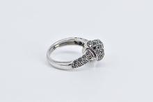 Load image into Gallery viewer, 14K Pave Black Diamond Encrusted Knot Promise Ring White Gold