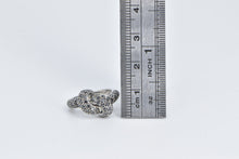 Load image into Gallery viewer, 14K Pave Black Diamond Encrusted Knot Promise Ring White Gold