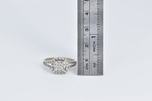 Load image into Gallery viewer, 10K Vintage Diamond Squared Cluster Halo Ring White Gold