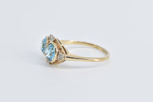 Load image into Gallery viewer, 14K Victorian Blue Topaz Diamond Two Stone Ring Yellow Gold