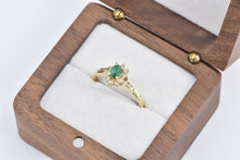 Load image into Gallery viewer, 14K Oval Emerald Diamond Halo Engagement Ring Yellow Gold