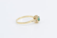 Load image into Gallery viewer, 14K Oval Emerald Diamond Halo Engagement Ring Yellow Gold