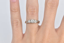 Load image into Gallery viewer, 14K Diamond Round Cluster Engagement Promise Ring White Gold