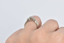 Load image into Gallery viewer, 14K Diamond Round Cluster Engagement Promise Ring White Gold