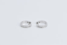 Load image into Gallery viewer, 14K 12.9mm Diamond Classic Huggies Hoop Fashion Earrings White Gold