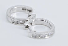 Load image into Gallery viewer, 14K 12.9mm Diamond Classic Huggies Hoop Fashion Earrings White Gold