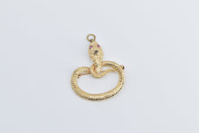 Load image into Gallery viewer, 14K Victorian Snake Serpent Amethyst Ouroboros Pendant Yellow Gold